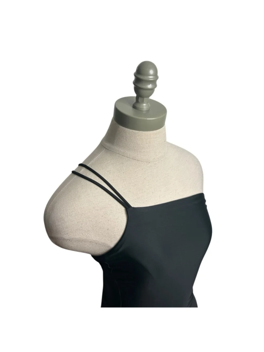 Madewell True Black Double-Strap One-Shoulder One-Piece Swimsuit Size Small